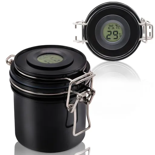 False Lash Glue Storage Tank With Thermometer Adhesive Carbon Sealed Leak-proof Containers Grafting Eyelash Extension (BLACK)