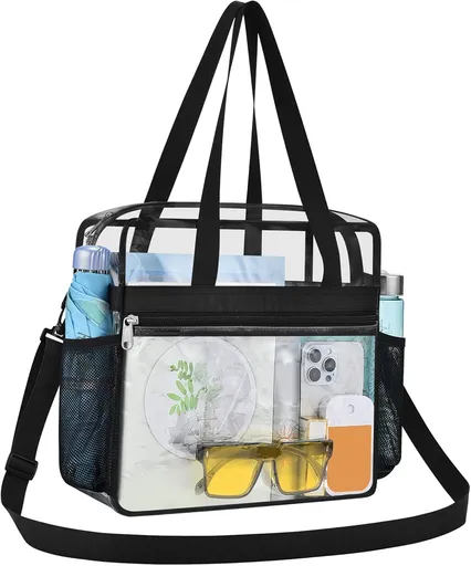 Clear Bag for Stadium Events,Transparent Bag for Work Sports Games Concerts Travel Gym