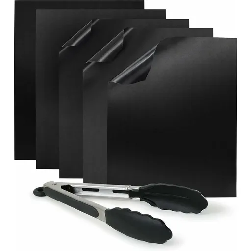 Teflon Bbq Baking Sheets (5 Pack) - Non-Stick Cooking Mat For Bbq, Grill & Oven (5X Rectangular 40X30Cm)