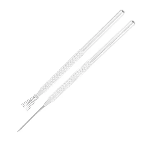 2Pcs Plated Silver Pottery Sculpting Needles for DIY Clay and Polymer Projects
