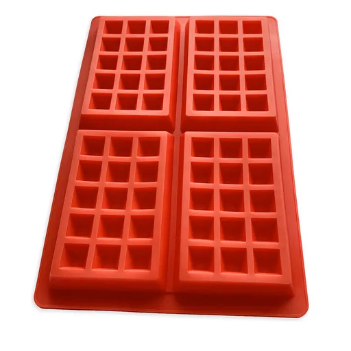 Waffle Mold Silicone Waffle Mold 4 Cavities Waffle Mold Silicone Waffle Maker Baking Tray Mold for Waffle Cake Chocolate