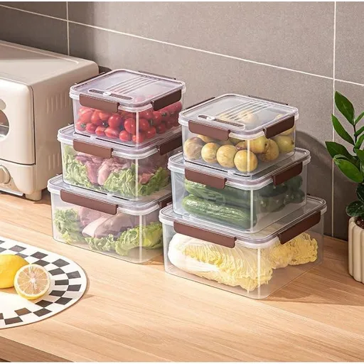 Fridge Storage Containers, Airtight Vegetable and Fruit Storage Containers, Fridge Organizers and Storage Clear Containers, Meat Veggie or Fruit Storage Containers for Fridge