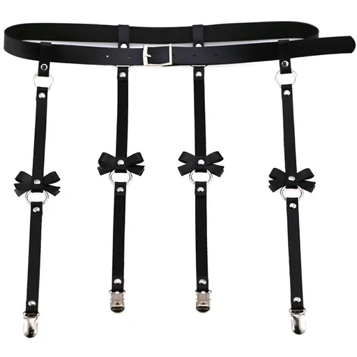 House Of Dasein Vegan Leather Waist Belt Lingerie Women - Black