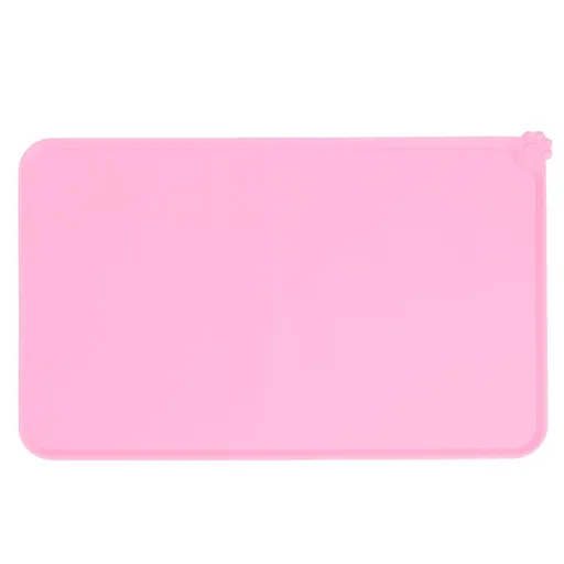 Pet Food Pad Silicone Waterproof Non Slip Bowl Drinking Feeding Mat Placemat for Dog Cat(Red )
