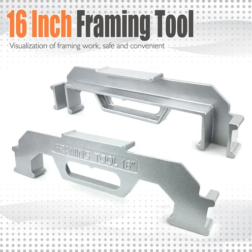 Woodworking Framing Spacer Tool with Bridge Design for Fast Stud Layout and Precise Spacing in Wall Framing, Deck Building, and DIY Carpentry Projects (16inch, Silver)