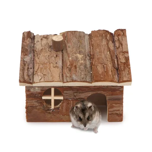 House Hamster Hideout Hut for Dwarf Hamsters Mice Small Gerbils (Small) There is no bottom floor to the house, easy to clean