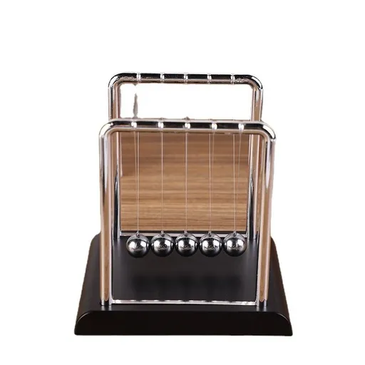 Metal Balance Swinging Physics Science Pendulum Balls Desk Motion Toy for Office Physics Teacher Decorations(Black Bottom)