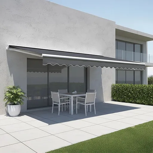 Motorised Retractable Awning – 4x3m Grey Outdoor Shade