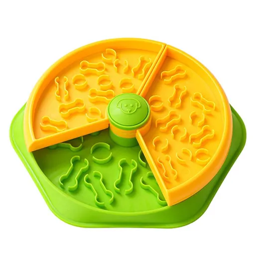 Large 360° Rotating Double-Layer Slow Feeder Bowl, 27 cm, Puzzle Feeder for Cats and Dogs
