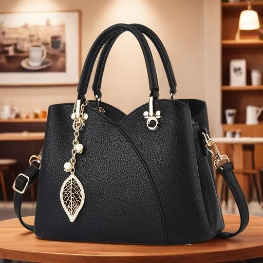 White Tote Bag Women'S Handbag Leaf Charm Bag Stylish Women'S Bag Designer Tote - Khaki - Size 26-13-18