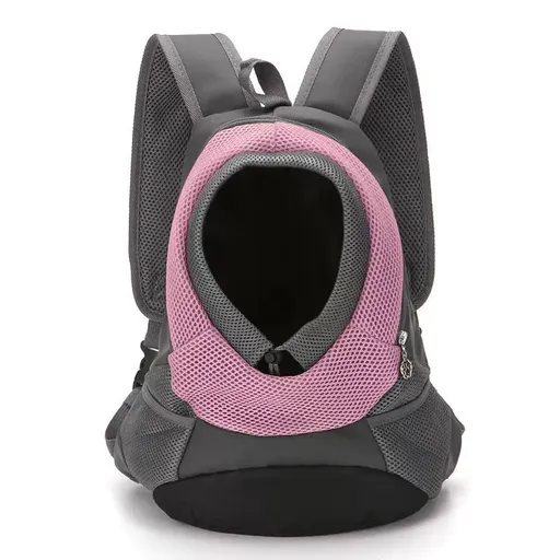 Ventilated Small Pet Carrier Backpack – Hands-Free Nylon Travel Bag with Adjustable Head Opening and Side Pockets, Ideal for Walking, Hiking and Daily Outings with Small Dogs and Cats (S, Pink)