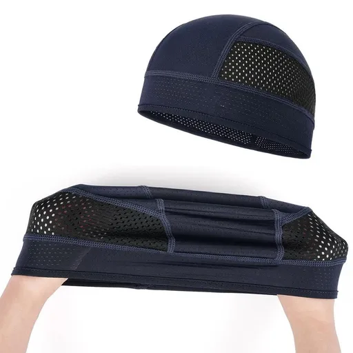 Skull Cap Helmet Liner - Cycling & Motorcycle Cap for Under Helmet Use Navy Blue