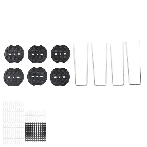 100pcs Stake Staple U Shaped Hot Dip Galvanized Steel Ground Pin Landscape Spikes with Buffer Washer for Grass Weed Barrier Fabric