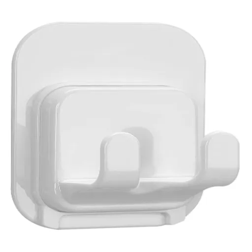 1 Piece Self Adhesive Razor Holder, Waterproof Bathroom Hook for Most Razors and Shower Storage, White, 2.4 x 3.1 x 1.6 in