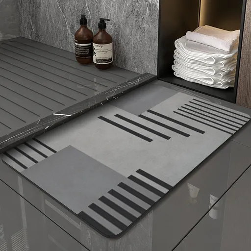Memory Monologue Modern Absorbent Diatomaceous Earth Bath Mat - Quick Dry, Non-Slip, Soft Bathroom Floor Mat