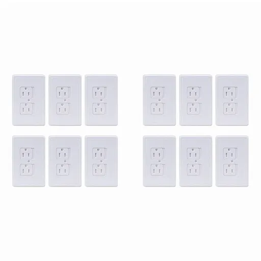 12-Pack Safety Self-Closing Outlet Covers, Wall Socket Plate Automatic Sliding Cap Cover for Proofing Outlets
