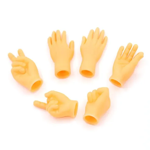 Mini Tiny Hands for Cats, 6 Pcs Funny Stretchable Rubber Little Finger Hands for Cats , Cute Small Hand Finger for Puppet Show