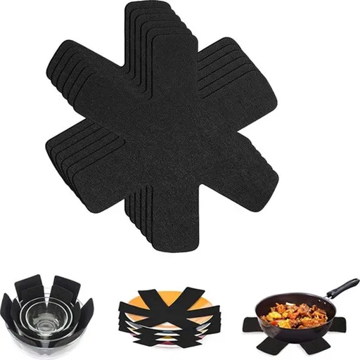 Pan Protectors - 6 Pieces - 38 Cm - Pan Protector - For Between Pans - Protection Set - Prevent Scratches on Cutlery - Anti-Scratch - Heat Resistant - Black