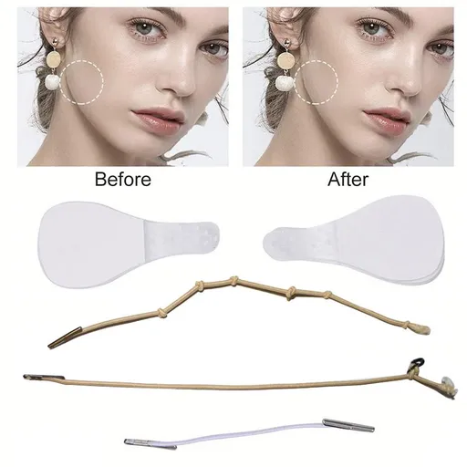 Face Lift Tape, Face Tape Lifting Invisible with 3 Pieces Elastic Lifting Ropes, Tightening Skin and Hiding Facial and Neck Wrinkles