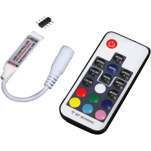 Ultrabright 17 Keys Rf Remote Control Wireless Remote Controller, 5V/12V/24V 12A Mini Controller For Rgb LED Strip