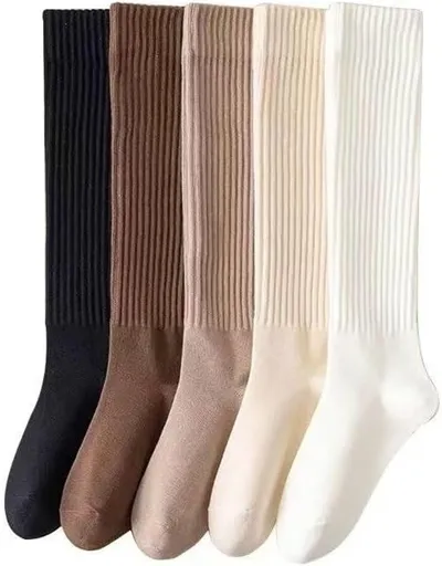 5 pairs - Knee socks - Sports socks - Women's socks - Ski socks - Fitness wear - Socks - Calf socks - Casual socks - Compression socks - House socks - cute long style - for sportswear and leisure wear in autumn and winter