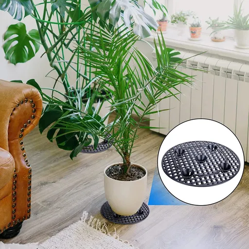 2Pack Large Plant Level Pot Elevator, Heavy Duty Plant Stands, Plant Pot Saucer for Prevent Rot and Damage on Patio & Deck