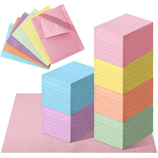 360 Pcs Disposable Dental Bibs Sheets Nail Art Mat 3 Ply Waterproof 13'' x 18'' Clean Pads Tattoo Tray Cover(Multicolor)