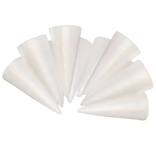 30 Pack Polystyrene Craft Foam Cones, Smooth Foam for Sculpture Modeling Crafts and Floral Arrangement, 70 to 150 mm