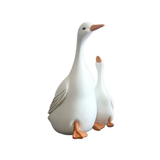 Simulation Duck Toy Synthetic Resin Mother and Baby Duck Model for Household Tabletop Living Room Ornament L