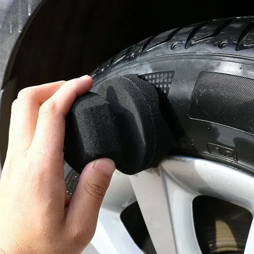 4Pcs Black Handy Wax Sponge for Vehicle Use High Density Durable Grip