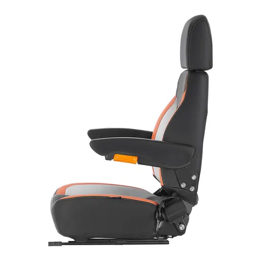 Forklift Seat Mower Tractor Seat Adjustable Back Seatbelt & Headrest
