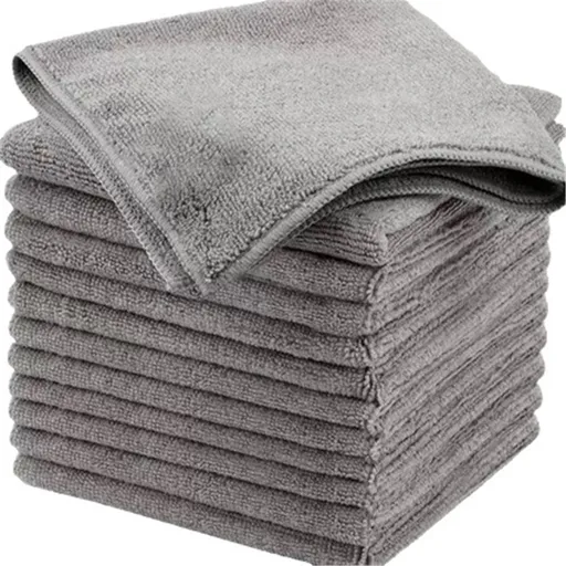 Microfiber Cleaning Cloth, All-Purpose Microfiber Towels, Streak Free Cleaning Rags, Pack of 12, Grey, Size 32 x 32 cm(12.6 x 12.6 inch)