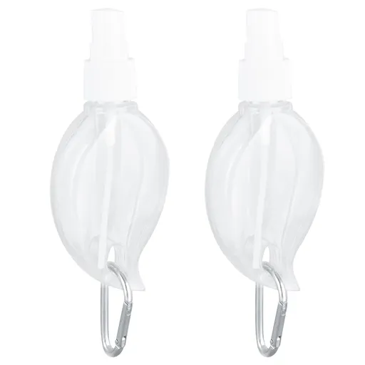 2 Pcs 50ml Travel Keychain Bottles Portable Plastic Clear Leakproof Refillable Empty Squeeze Container for Hand SoapMaple Leaf