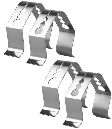 4 Pack Stainless Steel Thermometer Probe Holder Clips with Multi-Size Openings for BBQ Grills, Smokers, Ovens and Cooking Probes