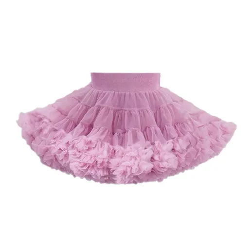 tutuoclock Girls Sweet Princess Nylon Mesh Cake Skirt Purple pink 80cm