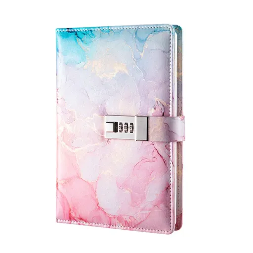 Password Book Notebook Planner Lockable Diary Journal for Office School Personal - Pink