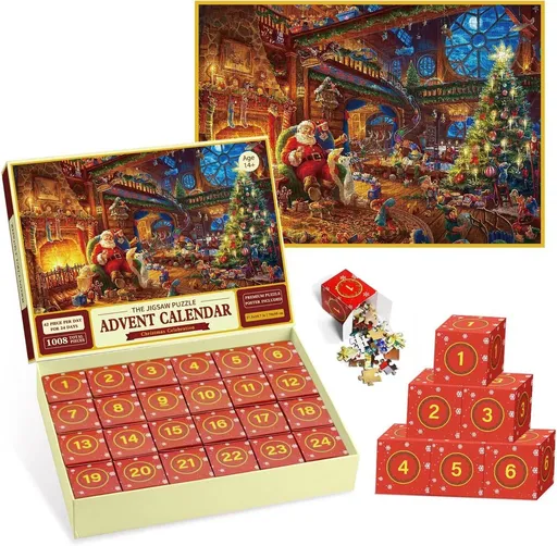 Advent Calendar Puzzle 2025 24 Pieces 70x50 cm Christmas Countdown Puzzle