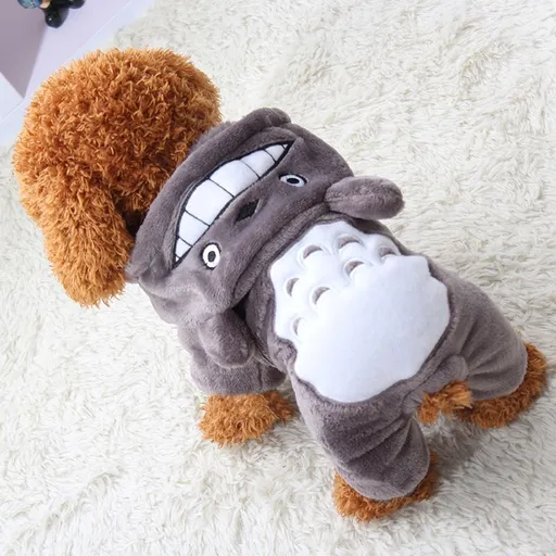 Shine Pet Four Legged Dog Clothes Coral Fleece Four-legged gray chinchilla (sleeves non-threaded) 2XL bust 55 back length 45cm