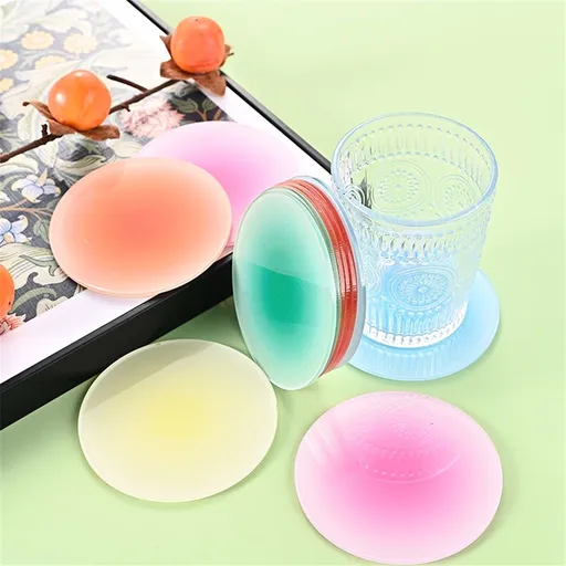 Pastel Color Drink Coasters - 12 Pcs Acrylic Coaster Set, 3.8 Inch Round, Coffee Table & Dining Table Centerpiece Decor (6 Colors)