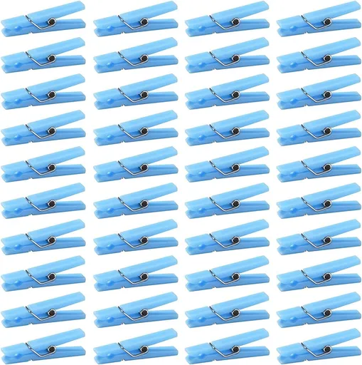100Pcs Blue Clothes Pins for Baby Shower Game Mini Premium Plastic Clothespins Small Baby Shower Decorations for Party Gender Reveal Game DIY Blue