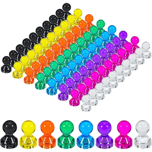 160 Colorful Magnets for Whiteboard | 8 Assorted Color Strong Push Pin Magnets | Perfect Magnetic Push Pins to use as Refrigerator Magnets, Whiteboard Magnet, Classroom Magnet