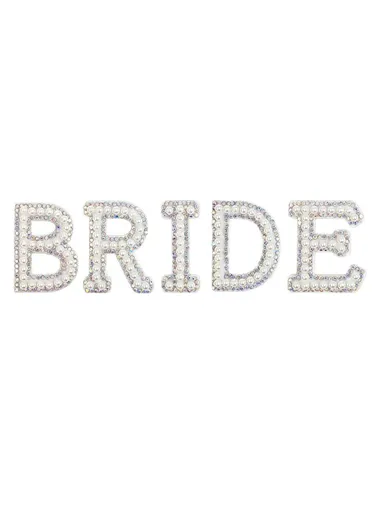 Rhinestone and Faux Pearl Hens Night BRIDE Letter Set