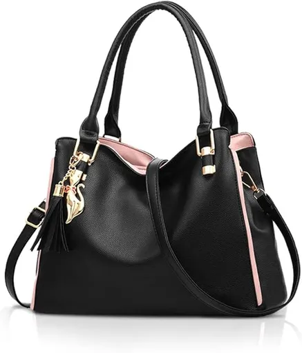 Hobo and Shoulder Bags for Women Fashion Handbags Large Tote Bag Ladies Shoulder Bag_MGF Black