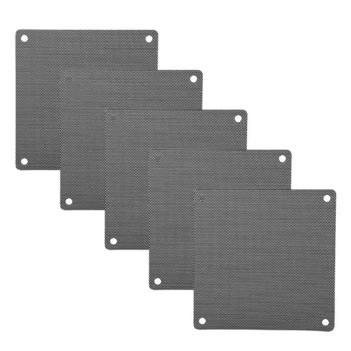 5pcs 12cm PC Fan Dust Filter Black PVC Dustproof Mesh Cover Guard for Computer Cooler Fan Case Easy to clean