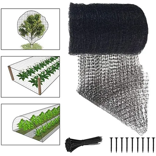 Heavy Netting Duty Nettin Net Protective Bird Bird Reusable Deer Patio & Garden（6.8ft(W) x 19.6ft(L) Black）