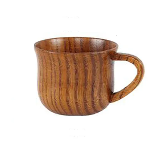 1 Piece Retro Jujube Wood Mug, Solid Wooden Coffee Tea Cup, Insulated Drinking Cup for Kitchen Restaurant