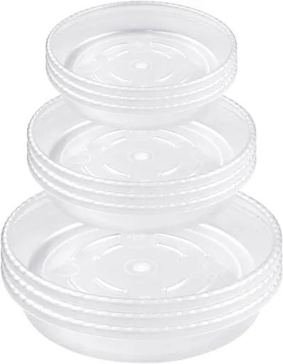 9 Pack Clear Plastic Plant Saucer, Durable Plant Trays Flower Plant Pot Saucer Plant Container Accessories for Indoors & Outdoors, Stop Messes & Stains in Your Garden (6"+8"+10")