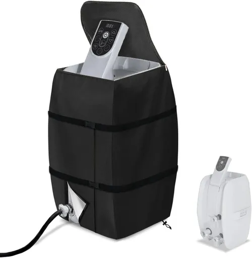 Hot Tub Pump Cover, Waterproof Insulated Protective Cover with Zipper for Outdoor Spa, 420D Oxford, Dustproof and Waterproof, Black, 43x38x54 cm