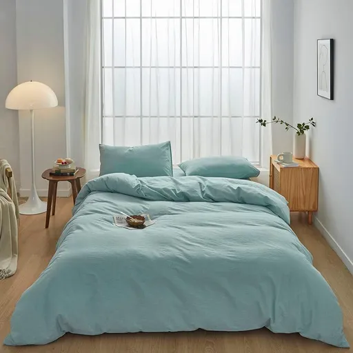 Hotel Soft Microfiber Duvet Cover Set-2000TC Quilt Cover Set & Pillowcases -1 Donna Cover Zipper Closure & 1 x Pillowcases-Breathable Bedding - Wrinkle, Fade, Stain Resistant(Ice Blue,Super King)