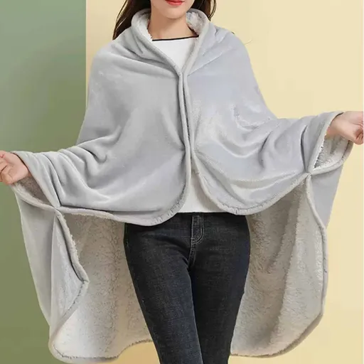 Double-Sided Wearable Blanket, Ultra Soft Flannel Shawl Blanket, Reversible Blanket for Women and Men, Throw Blanket for Home, Travel, Warm Present (31.5×47.2 Inch) 39.3×59.1 in Pink